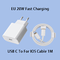 Miniatyrbillede 4 af 4: iPhone oplader - hurtig oplader - adapter + kabel 20w hvid pakke iPhone 2 pieces