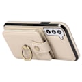 Miniatyrbild 3 av 5: Samsung Galaxy S23+ Fodral Rfid Blockering Mobiltelefon Skal Stativ Tpu+pu Läder Skal Beige