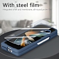 Miniatyrbilde 4 av 5: Integrert film retro skin følelse brett lær mobiltelefonveske for Samsung Galaxy Z Fold4 Blue
