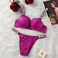 Miniatyrbilde 3 av 4: Ny Lingeri Kvinnesett Hot Drilling Sexy Push Up BH Hemmelig BH Sett 85C Rose Red