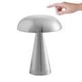 Miniatyrbild 2 av 5: Led svamp knopp bordslampa uppladdningsbar touch trefärgsbelysning för café bar restaurang vardagsrum sovrum studier dekoration-1st Silver