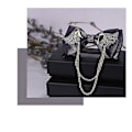 Miniatyrbilde 2 av 5: Justerbar metallisk gullvinge slips for menn Purple