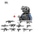 Miniatyrbild 1 av 5: Militära byggklossar Soldatfigurer Gåvor Leksaker Vapen Gevär Special Force SWAT Arméväst Hjälm Explosionssäkra kläder MOC   Fingerfärdighetsspel STS--1PCS