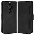 Miniatyrbilde 1 av 5: For Sony Xperia Pro-i Fallsikkert magnetisk lukkeflipdeksel Flere kortspor Design Lommebok Stativ Pu Lær Telefondeksel Black