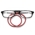 Pikkukuva 2 / 5: Lukulasit Korkealaatuiset Tr Magneettiset Imu- ja Kaula-ripustus Funky Lukulasit Red 1.0 Magnification