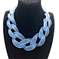 Miniatyrbilde 1 av 5: Kvinners Akryl Chunky Harpiks Halskjede, Vintage Bohemian Frosted Plast Kubansk Lenke Kjede Choker