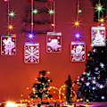 Miniatyrbilde 1 av 5: Julepynt LED-lyslenke, dimbar kreativ 3D-blinkende hengende lys med timer/5 moduser/USB-kontakt, varm hvit fjernkontroll gardinlys