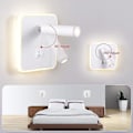 Miniatyrbillede 3 af 5: 8W Moderne LED Vægskinne Væglæselampe Med 350° Drejelig Switch 3W LED Vægspolight Indendørs Vægslampe Til Soveværelse Sengenatbord Stue Hvid 3000K