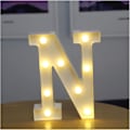 Miniatyrbillede 1 af 5: Alphabetbogstav LED Lys Lys Beskæftigelse Nummer Klump Ornament Batteri Natlys Fest Soveværelse Ægteskab Fødselsdag Jul dekorativt nummer N