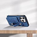 Miniatyrbild 3 av 5: Fodral för Iphone 14 Pro Max med stativ och kortfack i TPU+läder Blue