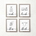 Miniatyrbillede 4 af 5: Minimalistiske sort-hvide stregtegning vægplakater og -print lærredsbilleder Uindrammede billeder til vaskeri og toiletindretning   Dexterity Games 21x30cm No Frame Pattern08