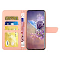 Miniatyrbillede 3 af 5: For Samsung Galaxy A05 Skin Feel Butterfly Præget Flip Læder Mobiltelefon Etui Pink