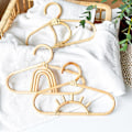 Miniatyrbillede 2 af 5: Børnehængere Regnbue Måne Sol Design Skridsikker Rattan Tørklæde Beklædningsgenstande Ophængningsstativ til Skab 1