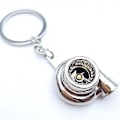 Miniatyrbilde 1 av 5: Nøkkelring i metall til bil, lydturbin, glattlager, roterende modell, turbin, turbo-ring, nøkkel, turbo-formet Silver
