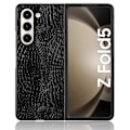Miniatyrbillede 4 af 5: Til Samsung Galaxy Z Fold5 Krokodilleskindsmønstret Bagcover Mobiltelefonetui Black