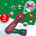 Miniatyrbillede 4 af 5: 1 S Projektor Lommelygte med 3 Kort Juletema Interessant Underholdning Drenge Piger Jul Billed Slide Projektor til Fest Red