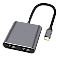 Pikkukuva 1 / 5: 4-in-1 USB Type-C -hubi kahdelle 4K HD -yhteensopivalle latausportille USB-C -telakointiaseman sovitin, tukee kahta