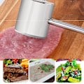 Miniatyrbillede 4 af 5: Kødhammer, Kødhammer, Heavy Duty Steak Hammer med Træhåndtag og Fødevarekvalitets Zink Legering, 26 cm