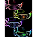 Miniatyrbilde 1 av 5: 4 Par LED Visirbriller Lysende Briller Futuristiske Briller Lysende Rave Briller 7 Farger 4 Moduser for Klubb Julebils