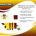 Miniatyrbilde 4 av 5: Minecraft Gul Bee Rolle LED Stemningslys Emitterende Lampe Nattlys Leke Skrivebordsdekorasjoner Hjemmedekorasjon Gaver Til Barn