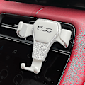 Miniatyrbillede 1 af 4: Ny Justerbar Mobiltelefonholder Til Bilventilation, Fiat Holder Til 500 500c 2012 500x 500l Abarth 695, Hurtig Holder, Biltilbehør For Fiat 500 White