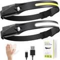 LED-hodelykt med sensor, oppladbart, 230° flomlys