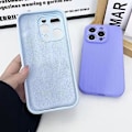 Pikkukuva 5 / 5: iPhone 13 Pro -kotelo pystysuorilla raidoilla, naarmuuntumaton suojaava nestemäinen silikonipuhelinkotelo Sky Blue