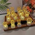 Miniatyrbillede 5 af 5: Julelys LED Flammeløse Lys Jern Stjerneformet Flammeløse Teelys til Julebord Dekoration Julefest E