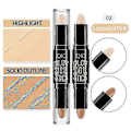 Miniatyrbilde 4 av 5: 3-pakks sett med dobbeltsidig highlighter- og konturstift for sminke og concealer for 3D ansiktsforming og kroppssminke
