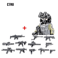 Miniatyrbillede 1 af 5: Militær Byggeklodser Soldat Figurer Gaver Legetøj Våben Pistoler Specialstyrker SWAT Arm Vest Hjelm Eksplosionssikker Beklædning MOC   Fingerfærdighedsspil CTRU--1PCS