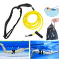 Justerbart Simbälte för Pool, Simmotståndsbälte, Simbälte för Poolhängande Simträning, Bungee Simmotstånd yellow