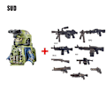Miniatyrbild 1 av 5: Militära byggklossar Soldatfigurer Gåvor Leksaker Vapen Gevär Special Force SWAT Arméväst Hjälm Explosionssäkra kläder MOC   Fingerfärdighetsspel SUD--1PCS