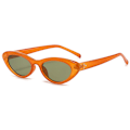 Pikkukuva 1 / 2: Wrap Around Muoti Aurinkolasit Polarisoitu Soikea Aurinkolasit Miehille Naisille Trendikkäät Nopeat Soikeat Tummat Futuristiset Aurinkolasit Varjostimet Lasit Silmälasit (keltainen L Orange frame transparent green film