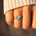 Miniatyrbilde 2 av 5: 2-i-1 Avtakbar Hjertering Enkel Mote Ring Kvinne Smykker Gave 10