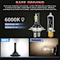 Miniatyrbillede 4 af 5: 4X H7 LED Forlygter Lavstråle Pærer 60000LM 6000K 220W Kold Hvid