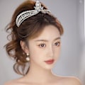 Miniatyrbilde 3 av 5: Brudeskrone Tiara Bryllup Prinsesse Hodebånd Diamant Krystall Hårtilbehør style4