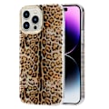 Miniatyrbild 1 av 5: IMD-mönstrad PC+TPU-telefonfodral med elektropläterad linsram för iPhone 14 Pro Y3 Leopard