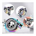 Miniatyrbilde 3 av 5: Nøkkelring i metall til bil, lydturbin, glattlager, roterende modell, turbin, turbo-ring, nøkkel, turbo-formet Silver