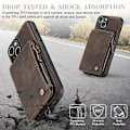 Miniatyrbillede 4 af 5: Caseme C20 Multifunktionel RFID Læder Mobiltelefonetui til iPhone 15 Brown 15 Plus
