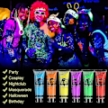 Pikkukuva 3 / 5: Hohtava Kasvo- ja Ruumiinmaali UV-Mustavalossa Neonfluoresoiva 0,34oz Sarja 6 Putkea
