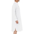 Miniatyrbilde 3 av 3: Herren Nattkjole Bomulls Søvnkjole Scoop-hals Side Split Kneelengde Med Lomme White M