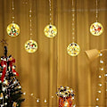 Miniatyrbilde 4 av 4: Julegardin eventyrlampe med 5 justerbare juleanheng, 1,5m x 0,7m veggmontert LED-lampe
