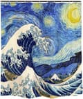 Van Gogh Stjärnenatt Duschdraperi Badrumstillbehör