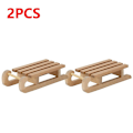 Miniatyrbilde 1 av 5: 10-1stk Mini Simulering Snøslede Håndlaget Trestle Sleigh Desktop Craft Hjemmedekor Snøslede Ornament Luktfri for Dukkehus   Fingerferdighetsspill 2pcs