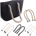 Miniatyrbilde 5 av 5: O Bag Lange Håndtak, 2 stk Klassisk Tauhåndtak Håndtak Bytte for Obag Canvas Bag Tilbehør Damer Bag Lys Khaki, Håndtak O Bag