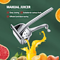 Miniatyrbillede 4 af 5: Hånddrevet Saftpresser i Robust Stål - Citron, Appelsin, Citrus