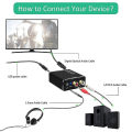 Miniatyrbilde 5 av 5: Digital til Analog Lydkonverter, dac Digital Spdif Optisk til Analog L/r Rca & 3.5mm Aux Stereo Au