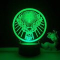 Miniatyrbillede 2 af 5: Qinwei Jagermeister Natlys 16 Farver Med Fjernbetjening 3d Illusion Lampe Børneværelse Dekorativ Festlig Lys -- Sort Sæde