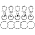 Miniatyrbillede 1 af 5: 100 stk. Metal Svingbare Lanyard Snap Hooks med Nøgleringe