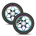 Pikkukuva 2 / 4: 2 kpl Scooter-tarvikkeita 110 mm Scooter-pyöriä Värikkäitä Pu-pyöriä Paksuja Stunt-auton pyöriä Laakereilla